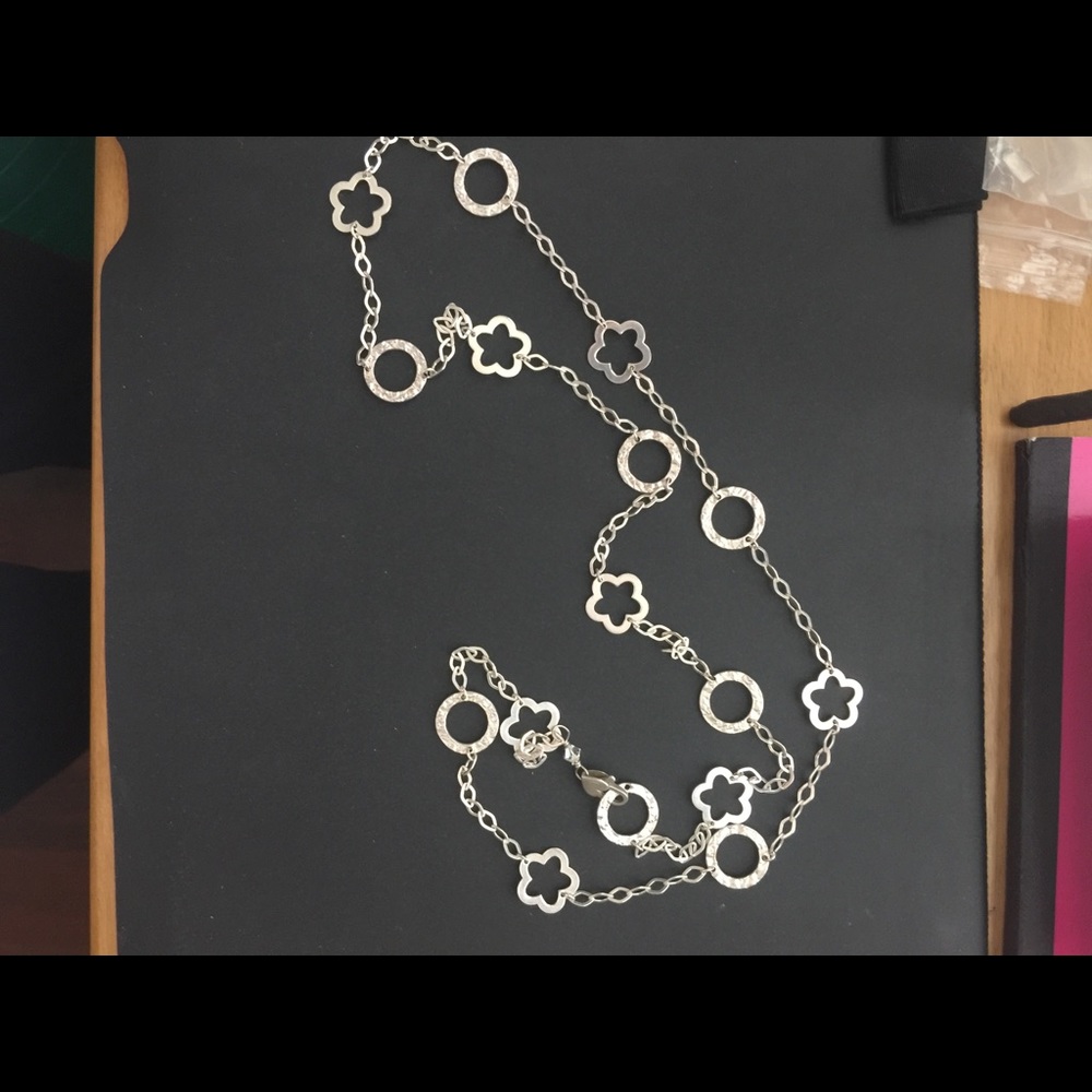 Silver Tone Necklace 36”